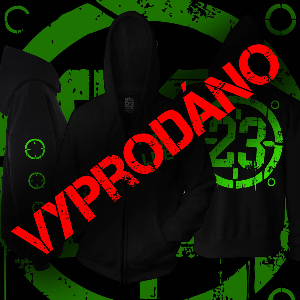 Unisex mikina se zipem zelená limitovaná edice